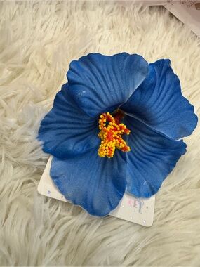 Blue Hibiscus tropical Flower Hair Clip hair accessories Hawaii vacation